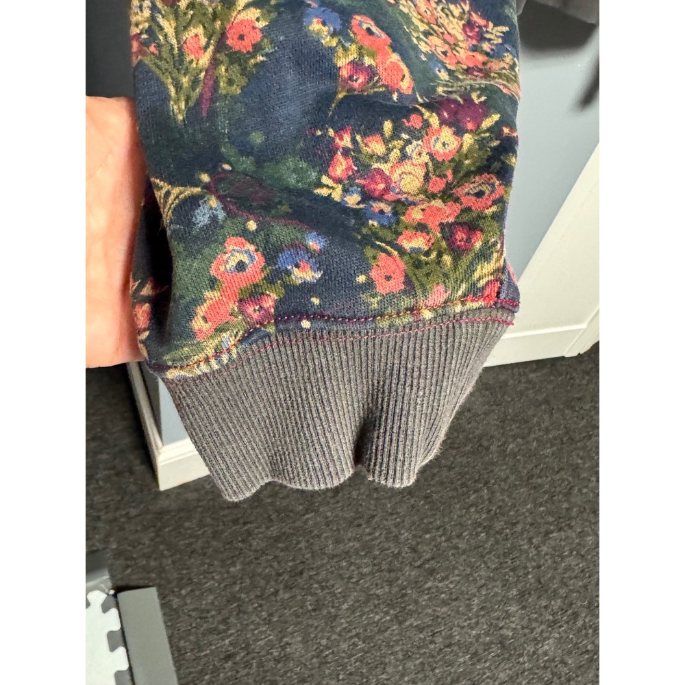 Natural Life English Garden Floral Sweatshirt L/XL Boho Navy Grey Pullover Top - Picture 5 of 8